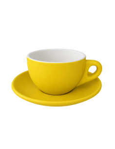 Šolja za cappuccino sa tacnom 180 ml – žuta, set 6 kom